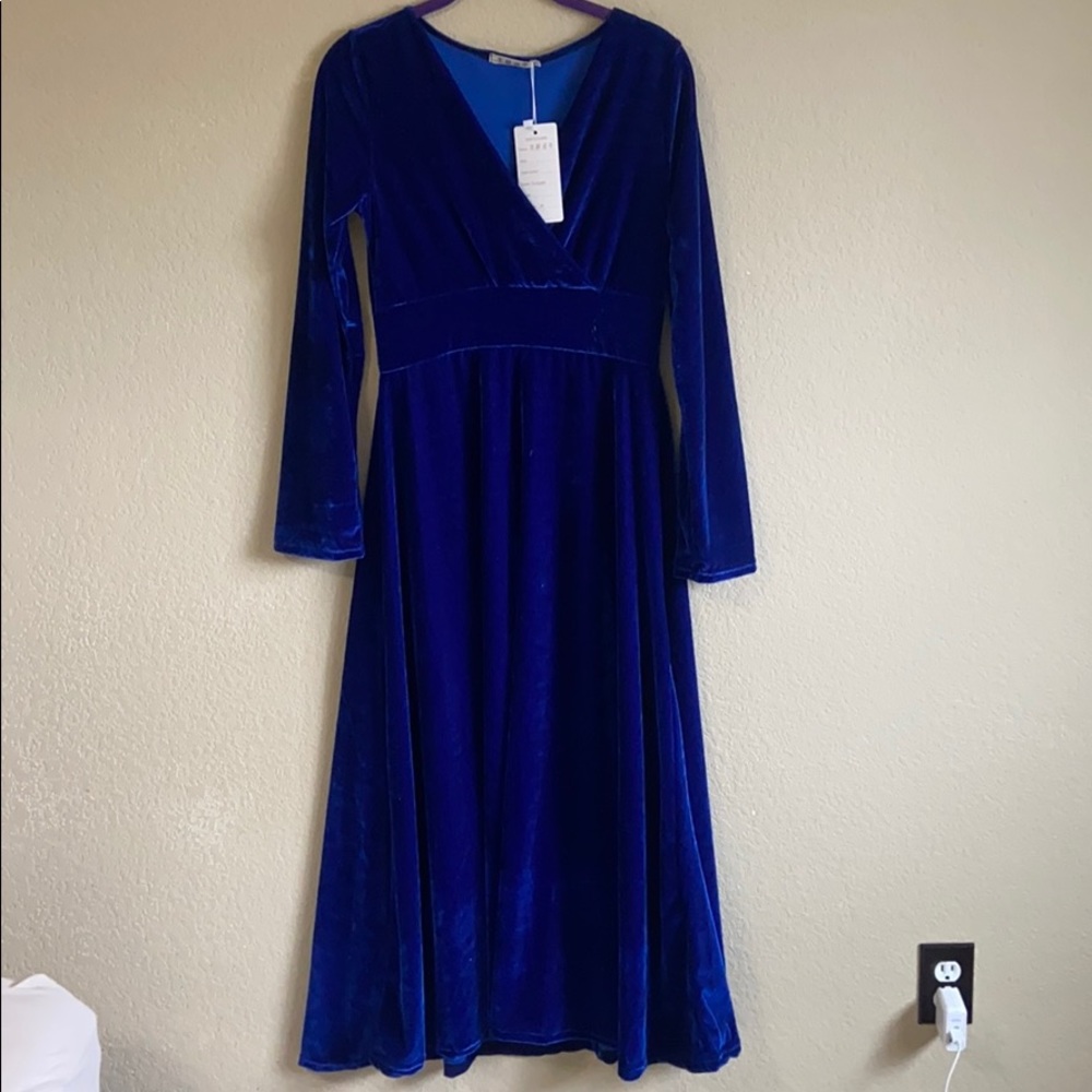 Long Blue Velvet Gown - Never Worn